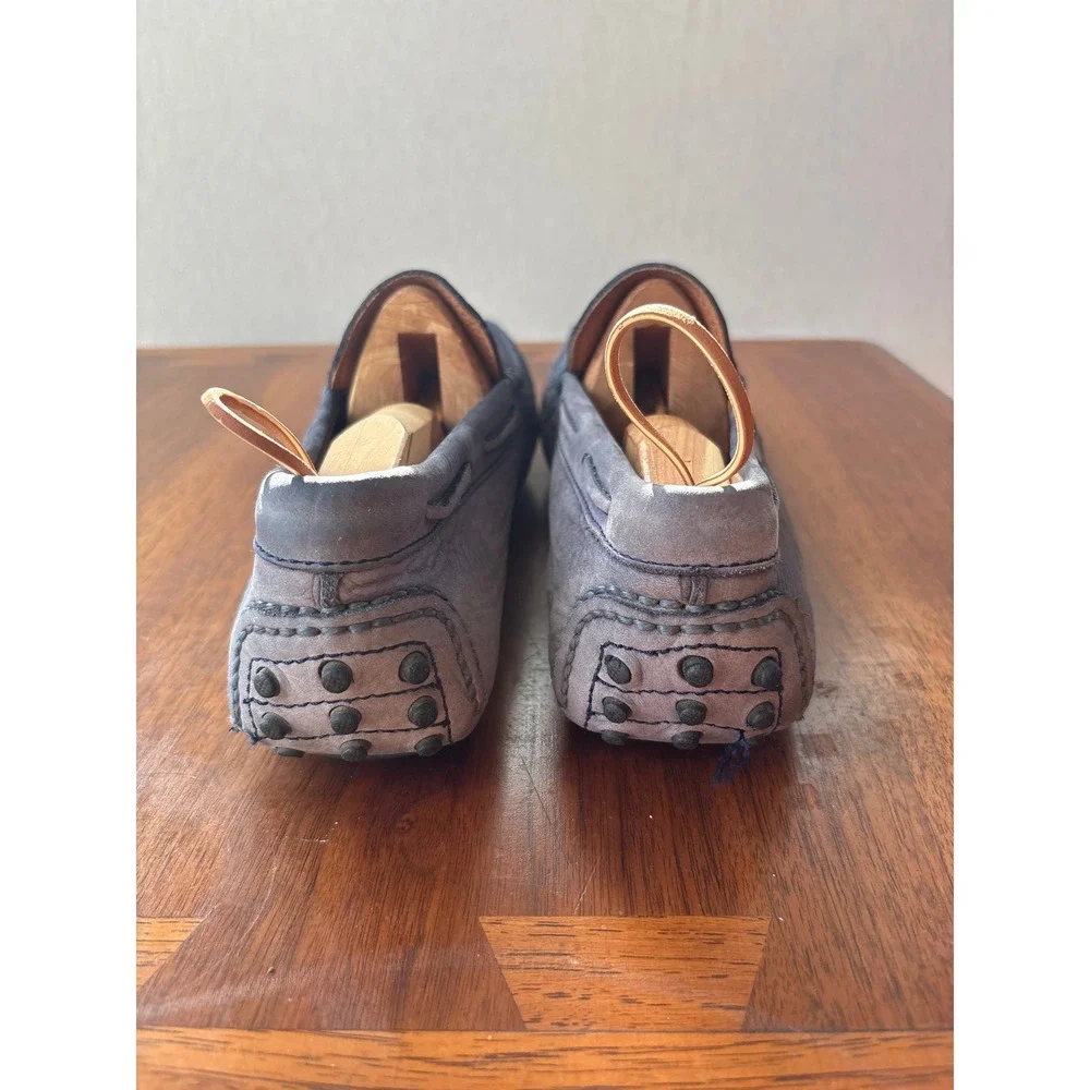 Frye Lewis Venetian Men 9.5 D Blue Nubuck Leather Driving Loafers 3485228